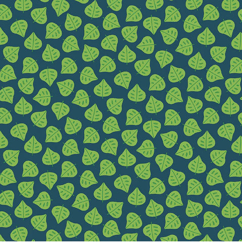 Jungle Paradise Leaf Foliage Teal | Offcut | RRP$33
