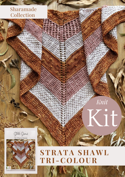 Strata Shawl Tri-Colours | Project Kit