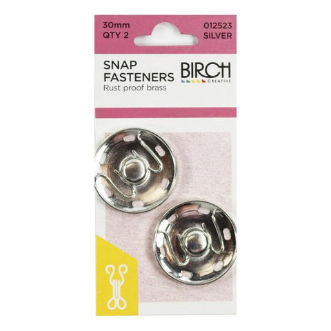 Snap Fasteners 30mm Silver Qty 2 012523