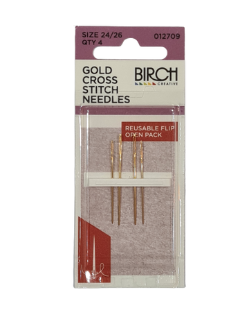 Gold Cross Stitch Needles Size 24/26 Qty 4 012709