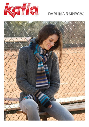 Darling Rainbow Scarf & Mitts