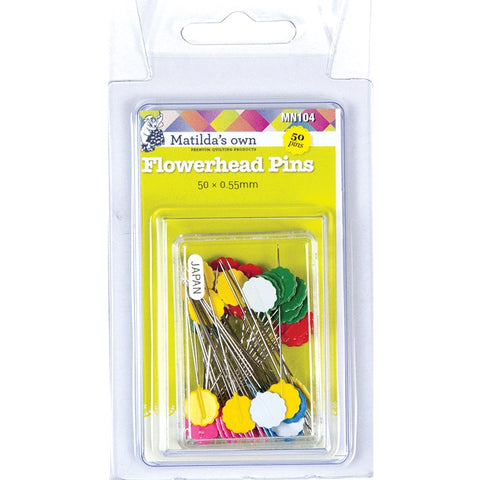 Flowerhead Pins 50mm x 0.55mm Qty 50 MN104